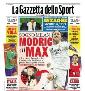 L'apertura della Gazzetta: "Sogno Milan, Modric al Max"