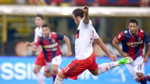 Bologna-Milan, il precedente: al Dall'Ara è la notte di Pazzini, che firma una tripletta per il successo rossonero
