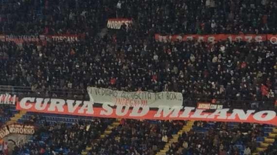 LIVE MN - Contestazione a San Siro, dalla Sud: "Ci vediamo all'uscita dei box indegni". Cori: "Andate a lavorare e indegni"