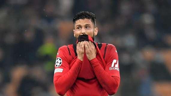 Milan, l'infortunio di Giroud rende un po' più amara la vittoria di Madrid