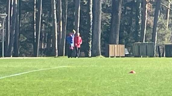MN - Kjaer presente... a metà. Riscaldamento in solitaria, parte atletica con la squadra