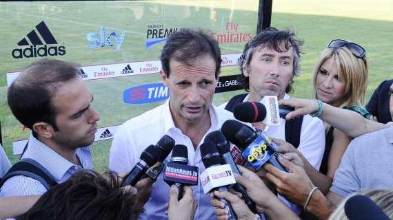 Allegri: "In quattro per due maglie. Mercato? Pensiamo a domani. Cassano sta meglio"