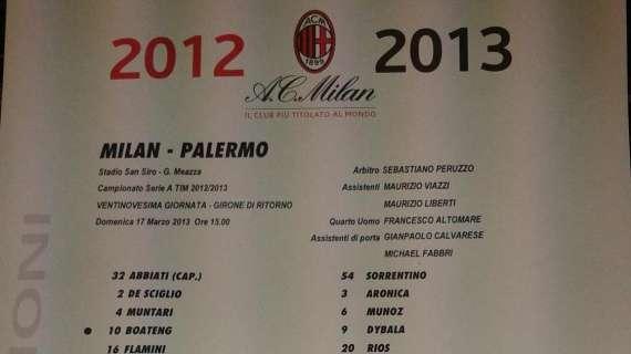 Milan-Palermo: le formazioni ufficiali. C'è Flamini con Muntari, difesa a Bonera (FOTO)