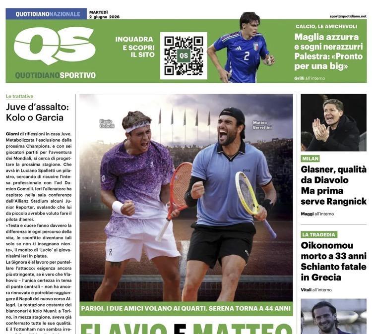 Il QS titola sul Milan: "Glasner, qualità da Diavolo. Ma prima serve Rangnick"