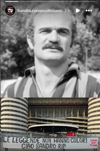 La Curva Sud Milano rende omaggio a Sandro Mazzola: "Le leggende non hanno colori"