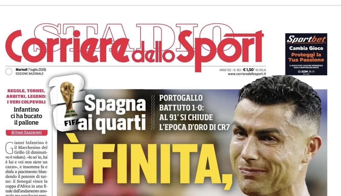Il CorSport in prima pagina: "Amorim cambia il Milan"