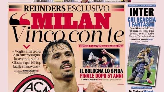 La Gazzetta apre con le parole di Reijnders: "Milan, vinco con te"