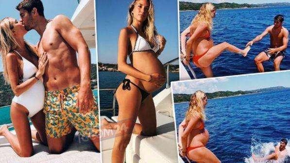 Alvaro e Alice Morata in attesa dei gemellini si godono le vacanze