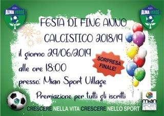 “Grande festa di chiusura di stagione dell’ASD Alma Verde “.