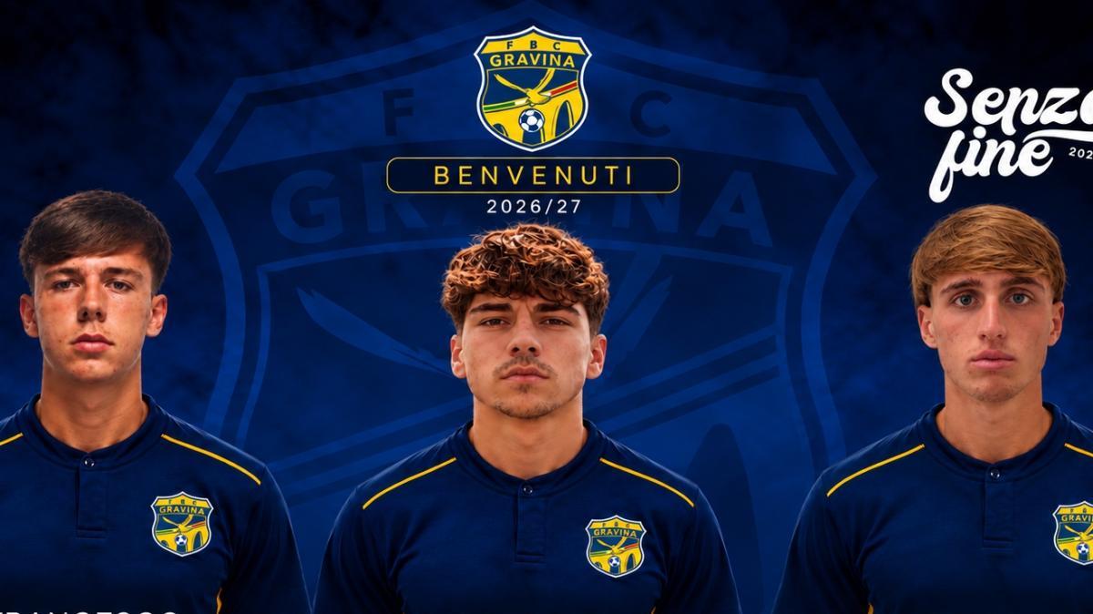 Il Gravina si rinforza a centrocampo: ufficiali gli arrivi di Cantonati, Celi e Carbone