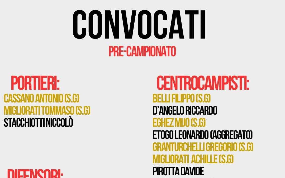 Trestina: ecco tutti i calciatori convocati da Calori per il ritiro precampionato