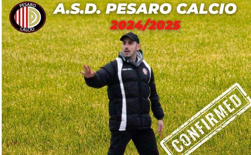 Pesaro Calcio, rinnovato il contratto del tecnico Pentucci