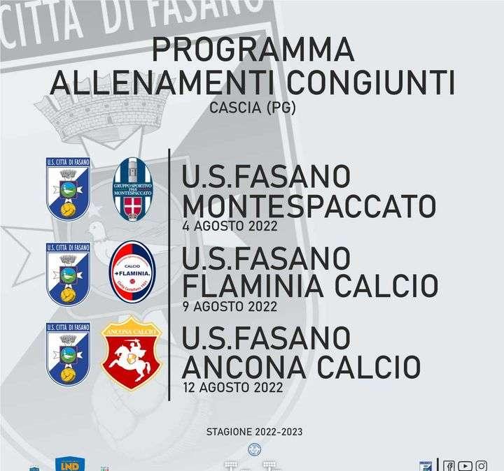 Fasano: ecco il programma delle amichevoli precampionato