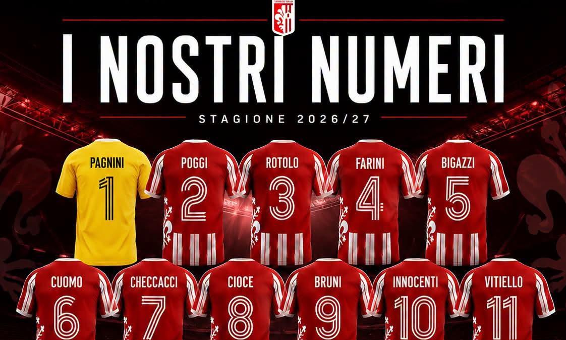 Terranuova Traiana, definiti i numeri di maglia: al via la preparazione e la sfida con il Grosseto