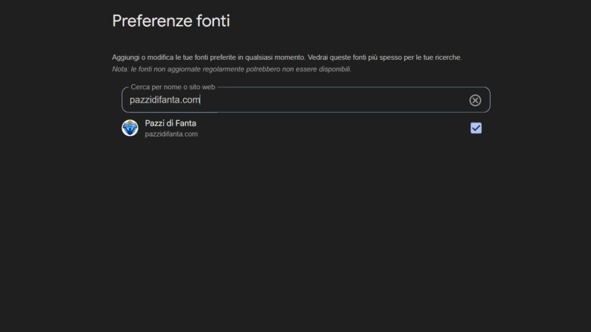 Google News, aggiungi Pazzidifanta.com tra le fonti preferite
