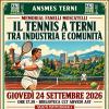 "Il tennis tra industria e comunità": se ne parla in un convegno giovedì a Terni
