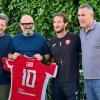 La visita al Perugia Calcio dell'assessore comunale Pierluigi Vossi, che un tempo era lì come giocatore