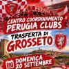 In trasferta a Grosseto domenica 20 settembre con il Centro di Coordinamento dei Perugia Clubs: 25 euro il prezzo