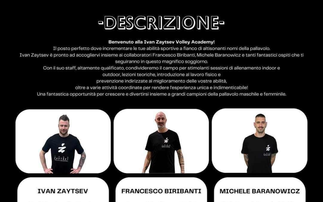 Ivan Zaytsev crea in Umbria la prima "Volley Academy: coinvolti anche Biribanti e Baranowicz