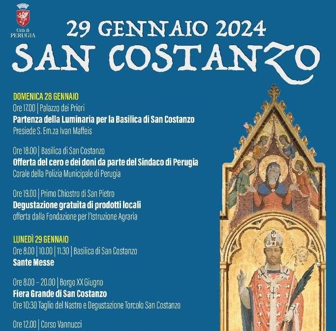 Il programma delle celebrazioni a Perugia della festa di San Costanzo del 29 gennaio