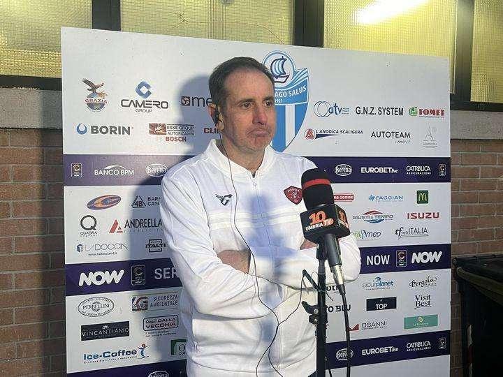 La conferenza stampa del tecnico Lamberto Zauli per presentare la sfida Rimini-Perugia