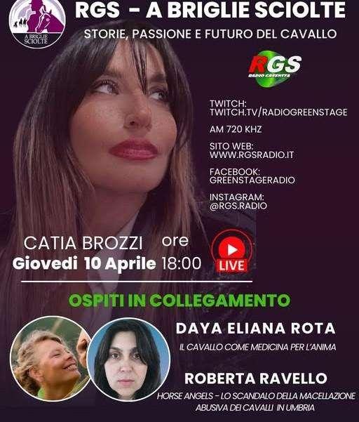 Oggi alle 18 su RGS Radio c'è "A briglie sciolte": con Catia Brozzi si parla della macellazione abusiva dei cavalli in Umbria