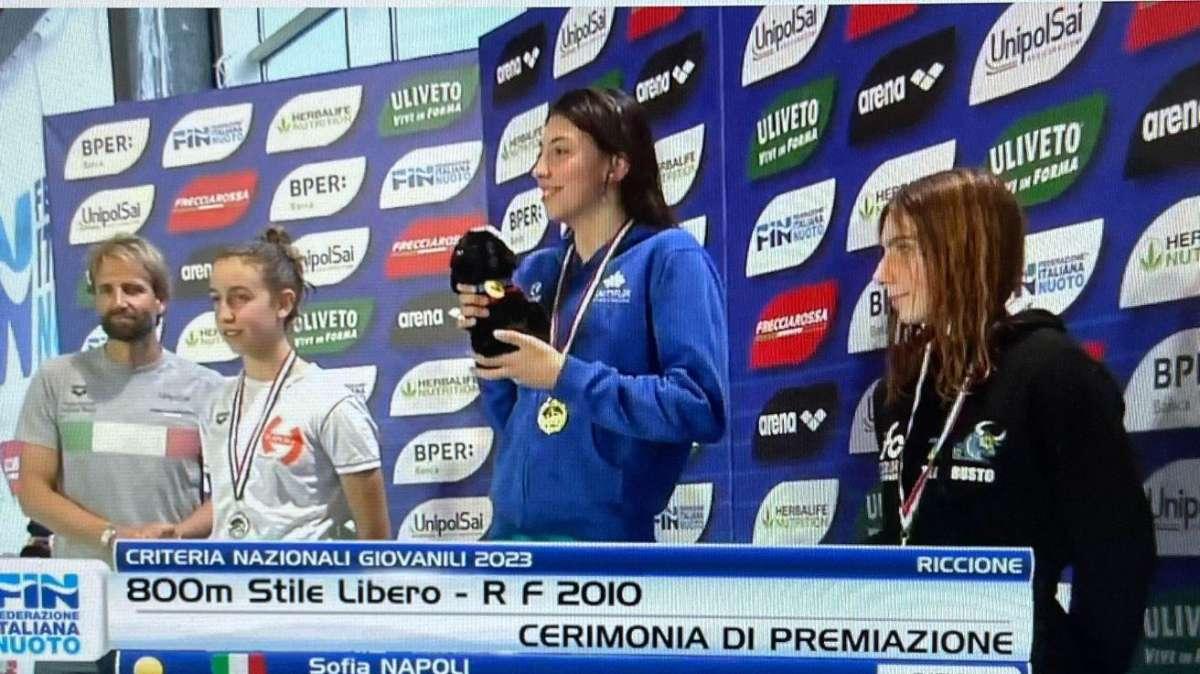 L'Umbria festeggia una nuova campionessa di nuoto! Sofia trionfa a Riccione negli 800 metri!