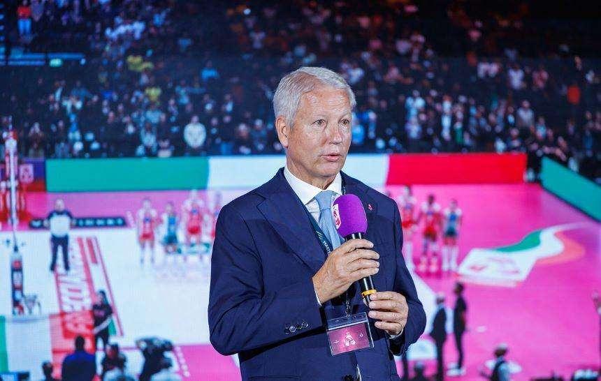 Il presidente della Lega Pallavolo Serie A femminile Mauro Fabris oggi ad Assisi