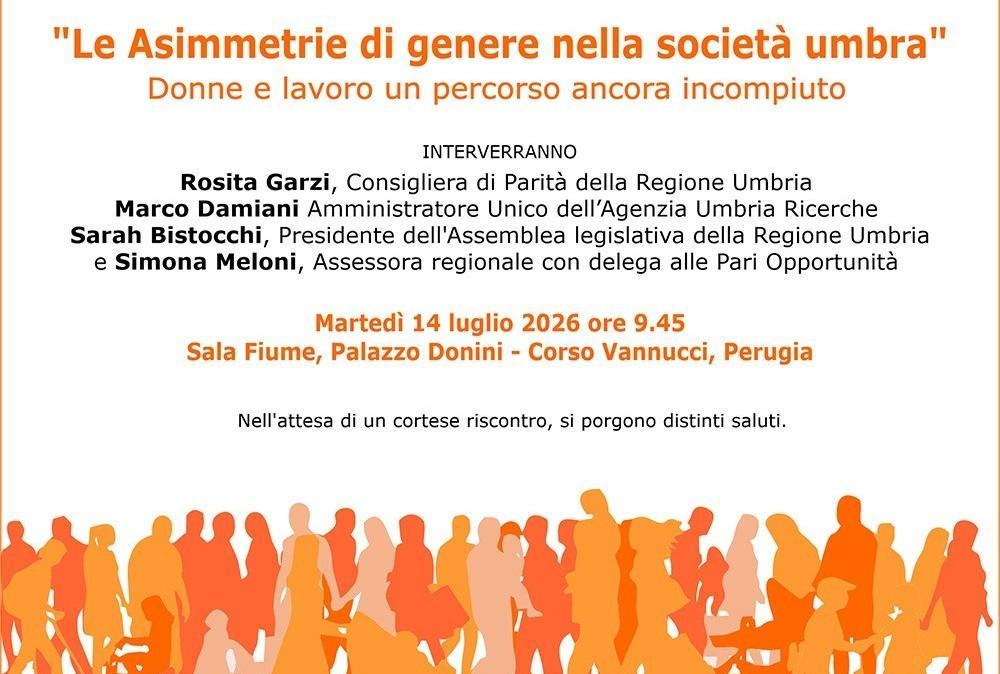 "Le Asimmetrie di genere nella società umbra": martedì mattina a Perugia la presentazione del volume