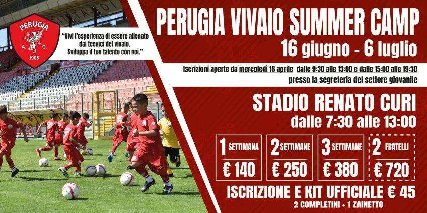 Il Perugia Calcio propone il "Summer Vivaio Camp 2025" dal 16 giugno al 6 luglio
