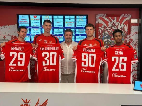 Alessandro Gaucci ha presentato gli ultimi acquisti del Perugia: Van Amersfoort, Vergani, Renault e Seha