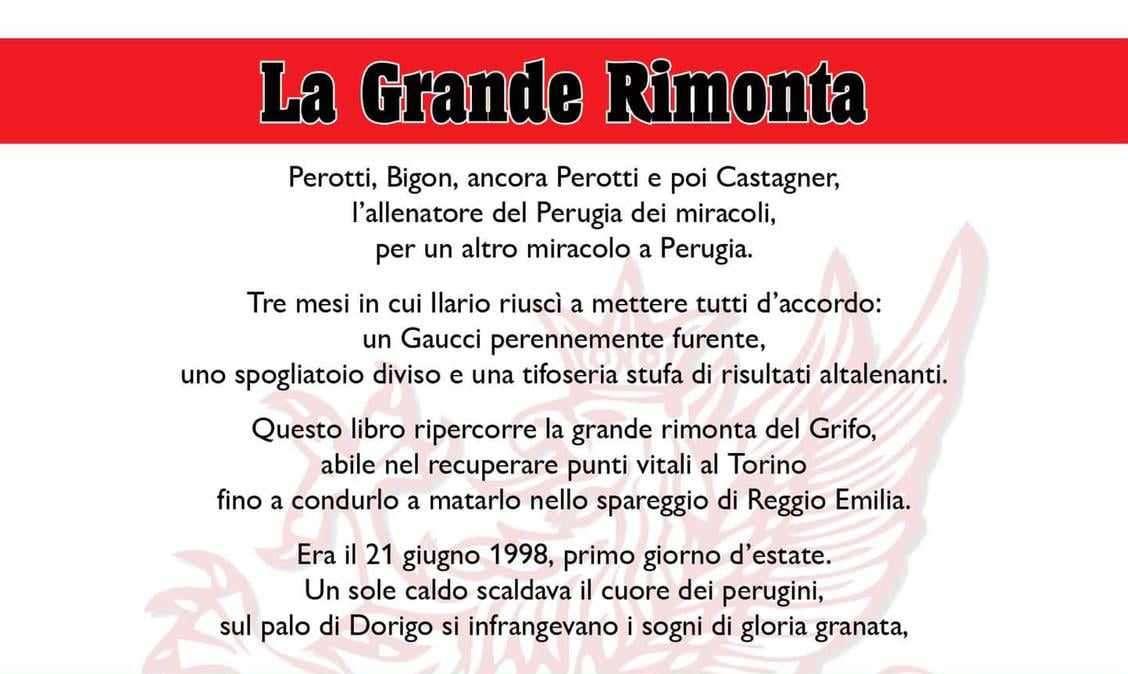 Domani alla Sala dei Notari la presentazione del libro sull'ultima promozione del Perugia in Serie A
