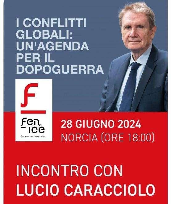 Venerdì 28 alle ore 18 Lucio Caracciolo parla a Norcia per il Progetto Fenice: capofila l'Università per Stranieri di Perugia