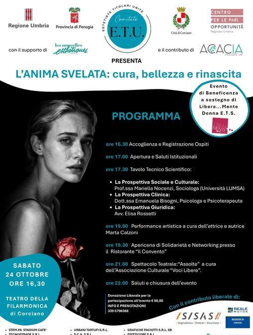 Sabato 24 ottobre le estetiste dell'Umbria in teatro a Corciano per combattere violenza di genere e non solo