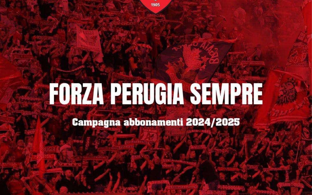 Lunedì 15 luglio parte la campagna abbonamenti del Perugia Calcio per il prossimo campionato