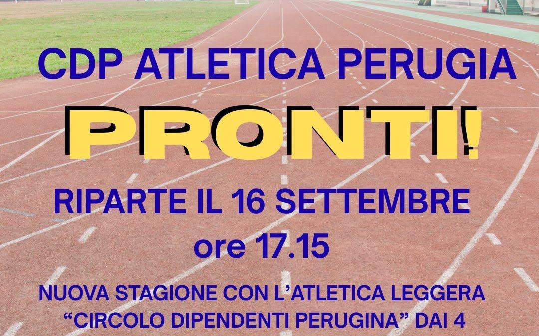 Mercoledì 16 settembre alle ore 17.15 al Santa Giuliana riparte l'attività del Cdp Atletica Perugia