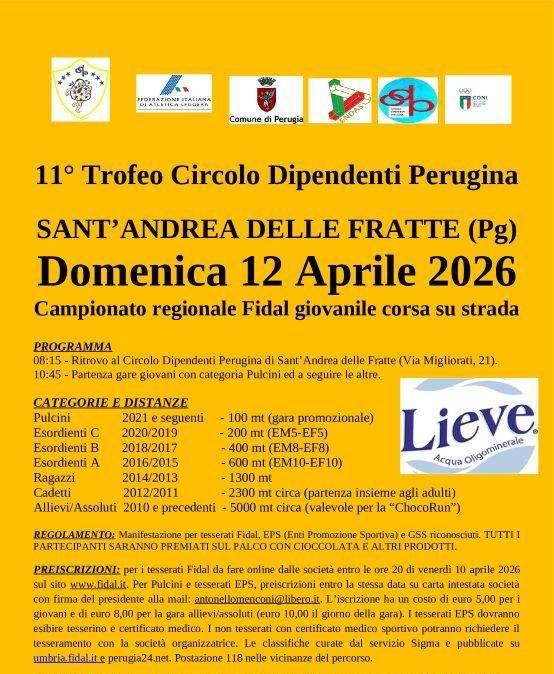 E' la domenica della "ChocoRun"! Perugia celebra il binomio tra cioccolato e sport con la gara a Sant'Andrea delle Fratte