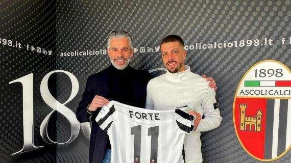 L'Ascoli ha rinforzato l'attacco con l'ex grifone Forte: subito in campo