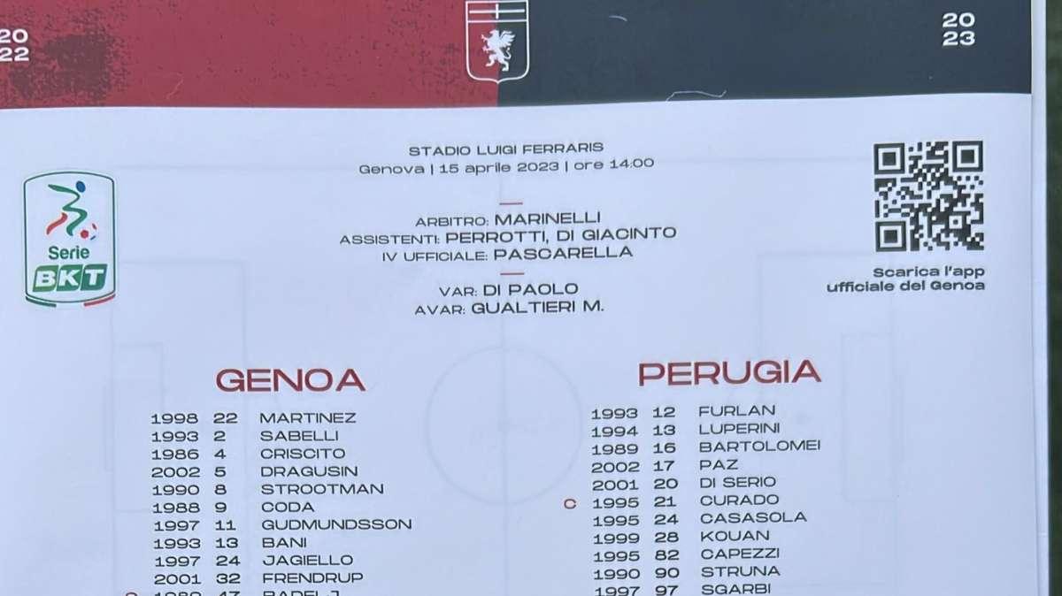GENOA-PERUGIA 2-0: tutta la partita azione per azione...