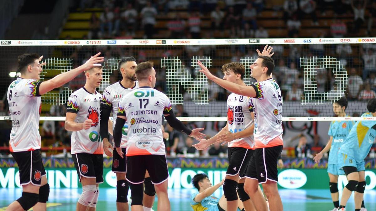 La Sir Susa Scai Perugia vince ancora contro Osaka nel secondo test al PalaBarton