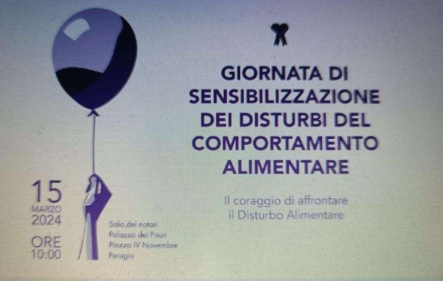 ll 15 marzo si celebrerà a Perugia la Giornata Nazionale Contro i Disturbi del Comportamento Alimentare