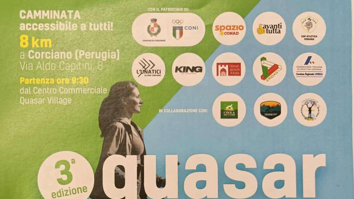 Ecco la "Quasar Walking": domenica 9 novembre con partenza e arrivo al Quasar Village di Corciano