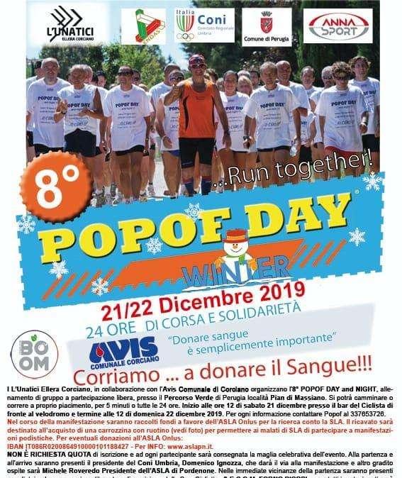 Il 21 e 22 dicembre al Percorso Verde di Pian di Massiano si correrà e camminerà per 24 ore: torna il Popof Day!