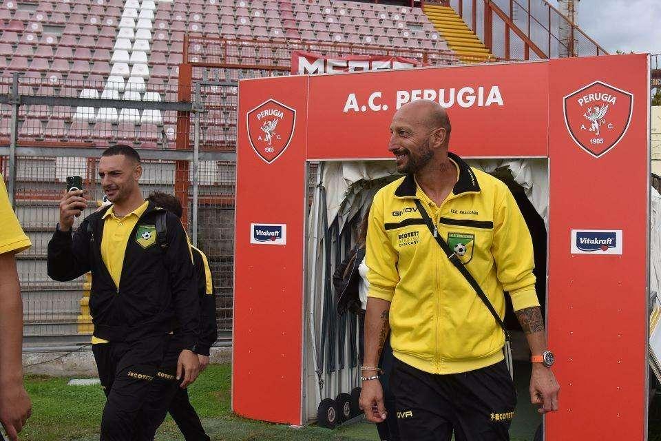 L'ex grifone Mirko Pieri al Curi per un'amichevole con la squadra di Terza categoria di cui è dirigente