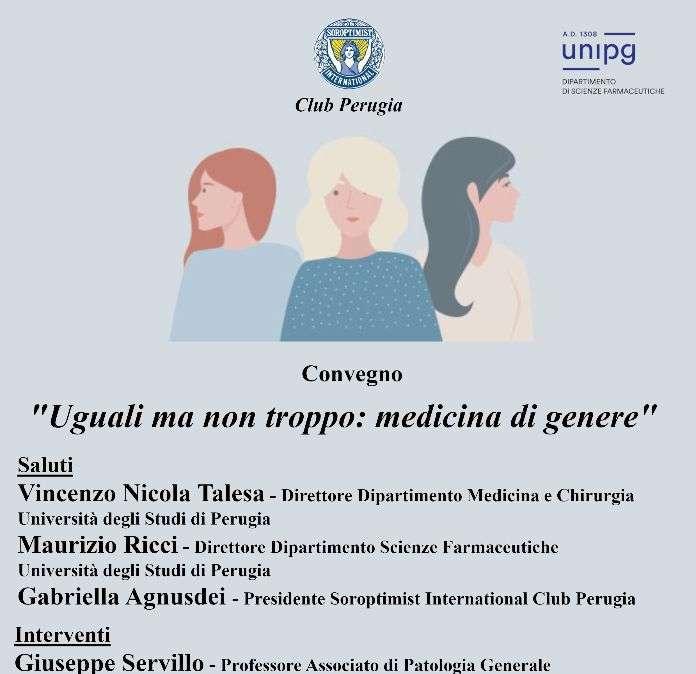 “Uguali ma non troppo: medicina di genere": martedì il convegno del Soroptimist Perugia