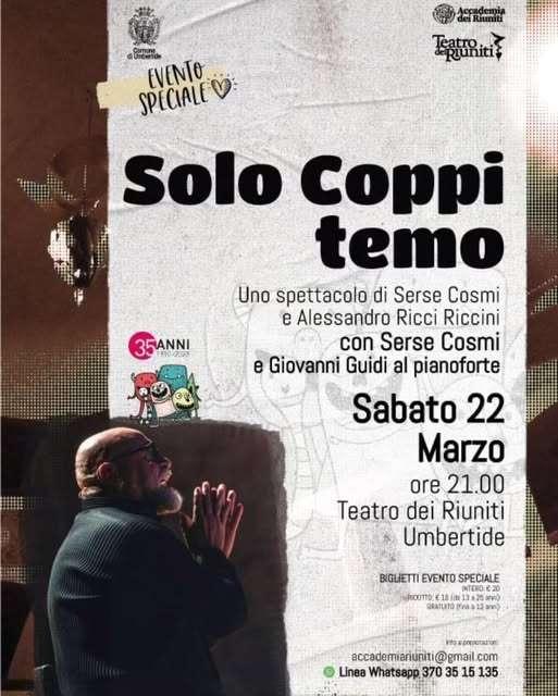 Serse Cosmi torna in teatro: sabato sera ad Umbertide con lo spettacolo "Solo Coppi temo"