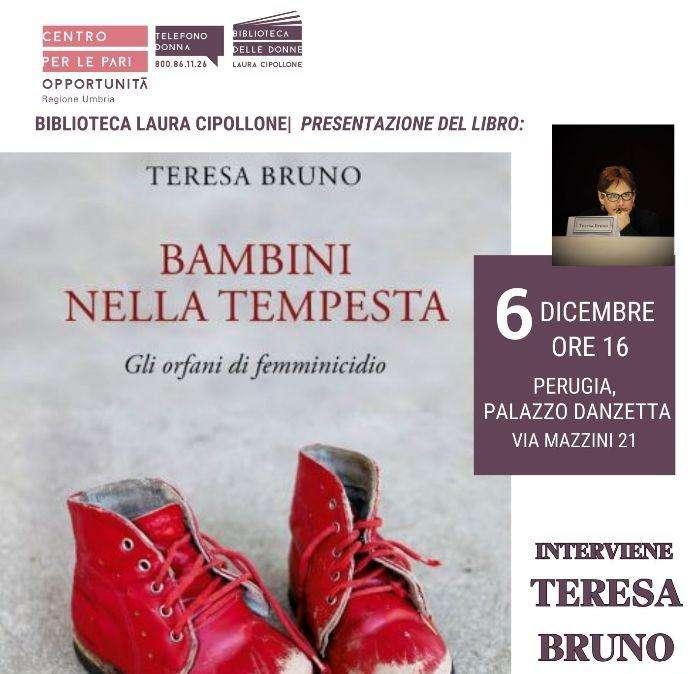Domani la presentazione del libro “Bambini nella tempesta. Gli orfani di femminicidio” di Teresa Bruno