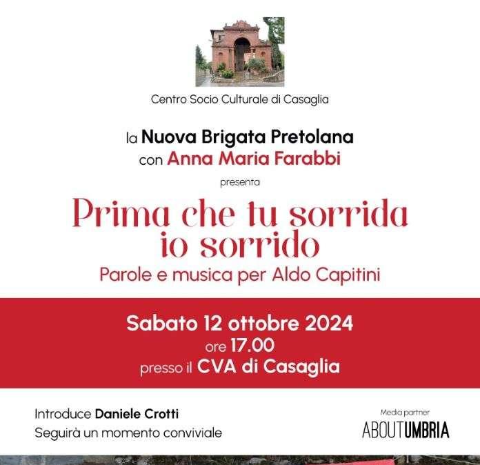 Sabato il Centro Socio Culturale di Casaglia propone lo spettacolo "Prima che tu sorrida, io sorrido" 