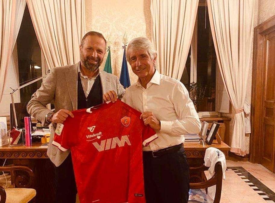 Incontro tra il presidente del Perugia Massimiliano Santopadre e il Ministro dello sport Andrea Abodi