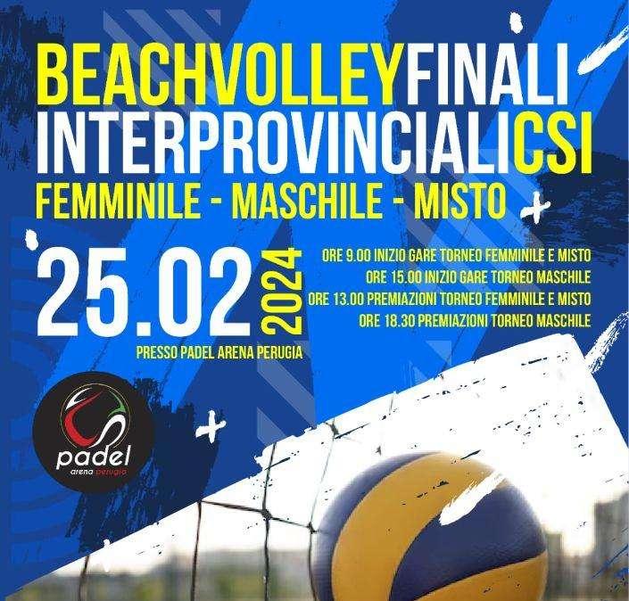 Domenica a Perugia le finali interprovinciali di beach volley indoor del Csi